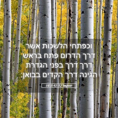 Picture 05 - יחזקאל 42:12 HEB - וכפתחי הלשכות אשר דרך - Bible Verse Picture