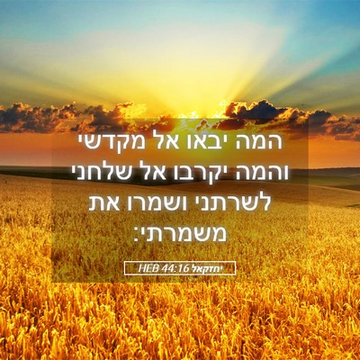 Picture 05 - יחזקאל 44:16 HEB - המה יבאו אל מקדשי והמה - Bible Verse Picture