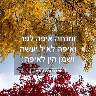 Picture 05 - יחזקאל 45:24 HEB - ומנחה איפה לפר ואיפה לאיל - Bible Verse Picture