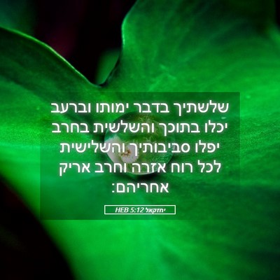 Picture 05 - יחזקאל 5:12 HEB - שלשתיך בדבר ימותו וברעב - Bible Verse Picture