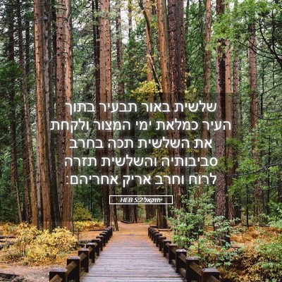 Picture 05 - יחזקאל 5:2 HEB - שלשית באור תבעיר בתוך העיר - Bible Verse Picture