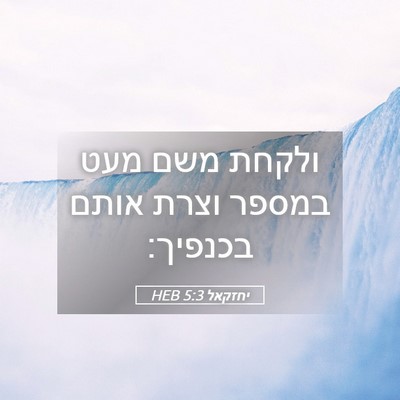 Picture 05 - יחזקאל 5:3 HEB - ולקחת משם מעט במספר וצרת - Bible Verse Picture