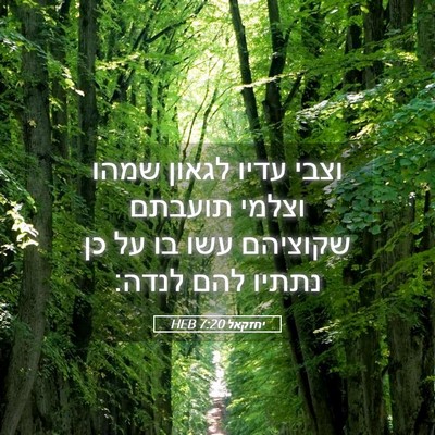 Picture 05 - יחזקאל 7:20 HEB - וצבי עדיו לגאון שמהו וצלמי - Bible Verse Picture