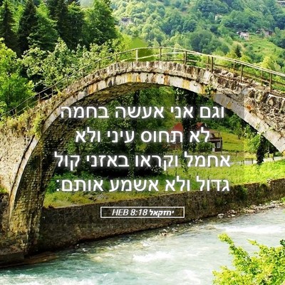 Picture 05 - יחזקאל 8:18 HEB - וגם אני אעשה בחמה לא תחוס - Bible Verse Picture