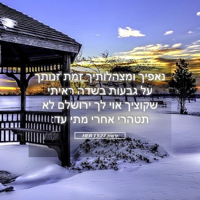 Picture 05 - ירמיה 13:27 HEB - נאפיך ומצהלותיך זמת זנותך - Bible Verse Picture
