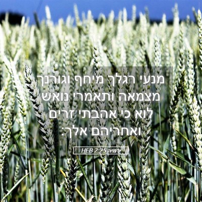 Picture 05 - ירמיה 2:25 HEB - מנעי רגלך מיחף וגורנך - Bible Verse Picture