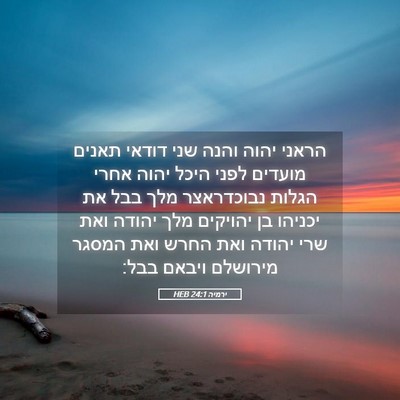 Picture 05 - ירמיה 24:1 HEB - הראני יהוה והנה שני דודאי - Bible Verse Picture