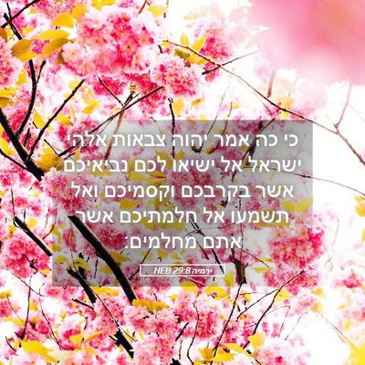 Picture 05 - ירמיה 29:8 HEB - כי כה אמר יהוה צבאות אלהי - Bible Verse Picture