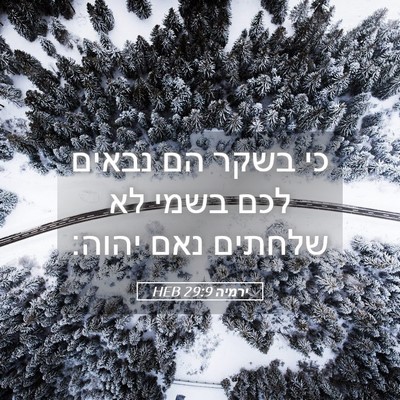Picture 05 - ירמיה 29:9 HEB - כי בשקר הם נבאים לכם בשמי - Bible Verse Picture