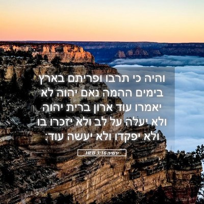 Picture 05 - ירמיה 3:16 HEB - והיה כי תרבו ופריתם בארץ - Bible Verse Picture