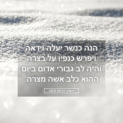 Picture 05 - ירמיה 49:22 HEB - הנה כנשר יעלה וידאה ויפרש - Bible Verse Picture