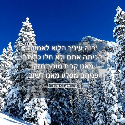 Picture 05 - ירמיה 5:3 HEB - יהוה עיניך הלוא לאמונה - Bible Verse Picture