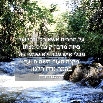 Picture 05 - ירמיה 9:10 HEB - על ההרים אשא בכי ונהי ועל - Bible Verse Picture
