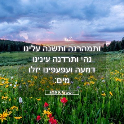 Picture 05 - ירמיה 9:18 HEB - ותמהרנה ותשנה עלינו נהי - Bible Verse Picture