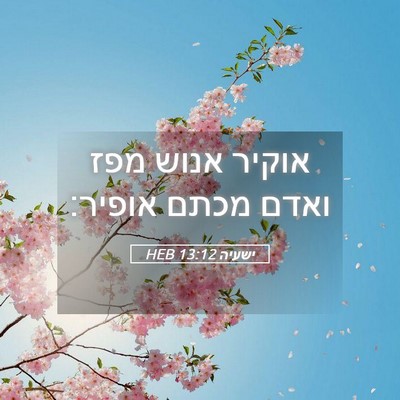 Picture 05 - ישעיה 13:12 HEB - אוקיר אנוש מפז ואדם מכתם - Bible Verse Picture