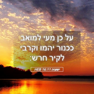 Picture 05 - ישעיה 16:11 HEB - על כן מעי למואב ככנור יהמו - Bible Verse Picture