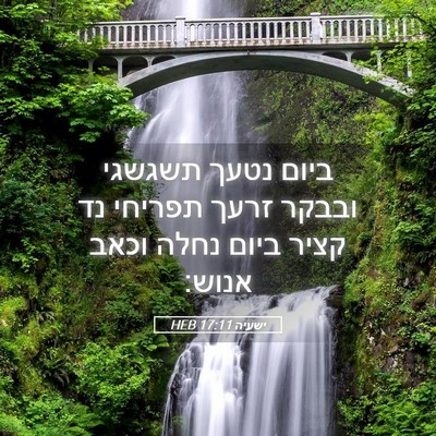 Picture 05 - ישעיה 17:11 HEB - ביום נטעך תשגשגי ובבקר - Bible Verse Picture