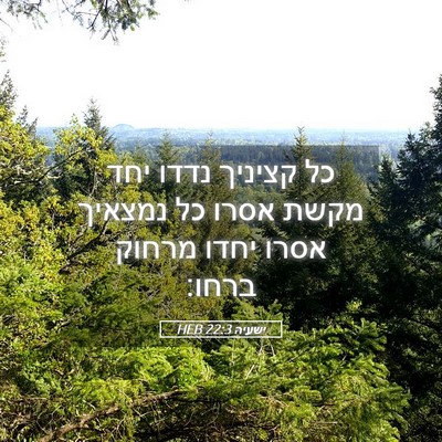 Picture 05 - ישעיה 22:3 HEB - כל קציניך נדדו יחד מקשת - Bible Verse Picture