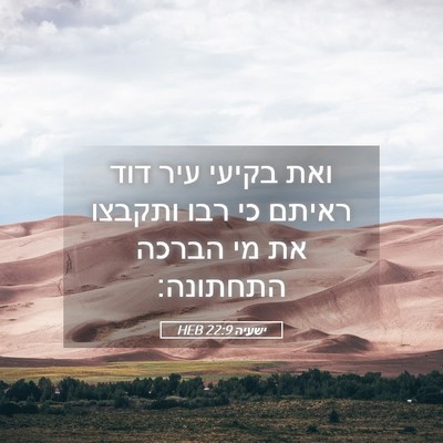 Picture 05 - ישעיה 22:9 HEB - ואת בקיעי עיר דוד ראיתם כי - Bible Verse Picture