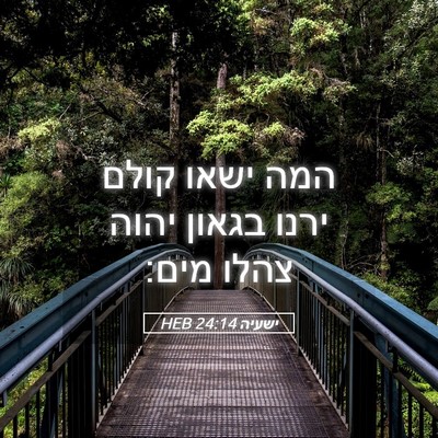 Picture 05 - ישעיה 24:14 HEB - המה ישאו קולם ירנו בגאון - Bible Verse Picture