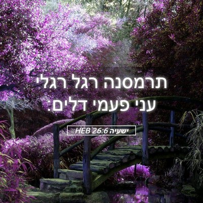 Picture 05 - ישעיה 26:6 HEB - תרמסנה רגל רגלי עני פעמי - Bible Verse Picture