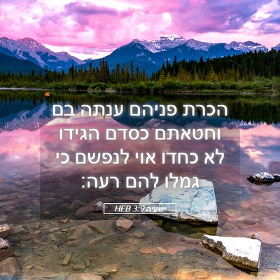 Picture 05 - ישעיה 3:9 HEB - הכרת פניהם ענתה בם וחטאתם - Bible Verse Picture