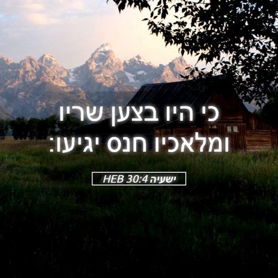 Picture 05 - ישעיה 30:4 HEB - כי היו בצען שריו ומלאכיו - Bible Verse Picture