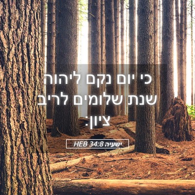 Picture 05 - ישעיה 34:8 HEB - כי יום נקם ליהוה שנת שלומים - Bible Verse Picture