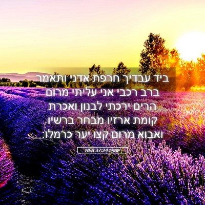 Picture 05 - ישעיה 37:24 HEB - ביד עבדיך חרפת אדני ותאמר - Bible Verse Picture