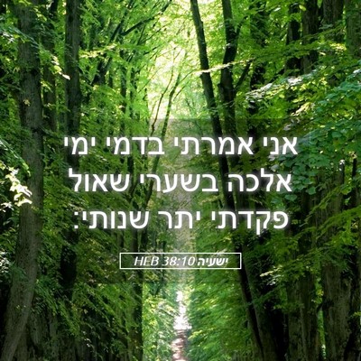 Picture 05 - ישעיה 38:10 HEB - אני אמרתי בדמי ימי אלכה - Bible Verse Picture
