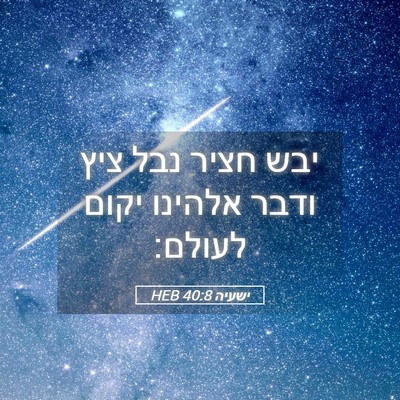 Picture 05 - ישעיה 40:8 HEB - יבש חציר נבל ציץ ודבר - Bible Verse Picture