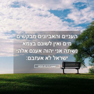 Picture 05 - ישעיה 41:17 HEB - העניים והאביונים מבקשים - Bible Verse Picture