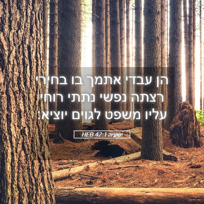 Picture 05 - ישעיה 42:1 HEB - הן עבדי אתמך בו בחירי רצתה - Bible Verse Picture