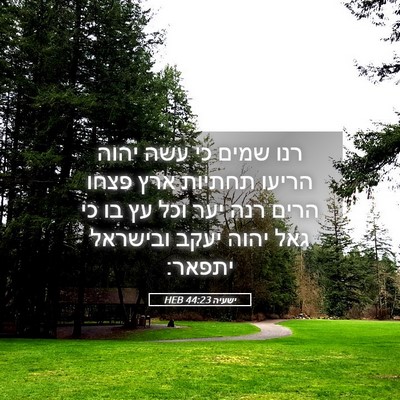 Picture 05 - ישעיה 44:23 HEB - רנו שמים כי עשה יהוה הריעו - Bible Verse Picture