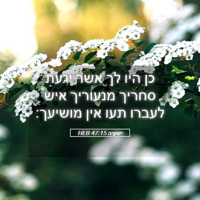 Picture 05 - ישעיה 47:15 HEB - כן היו לך אשר יגעת סחריך - Bible Verse Picture