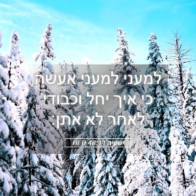 Picture 05 - ישעיה 48:11 HEB - למעני למעני אעשה כי איך יחל - Bible Verse Picture
