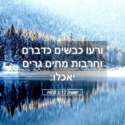 Picture 05 - ישעיה 5:17 HEB - ורעו כבשים כדברם וחרבות - Bible Verse Picture
