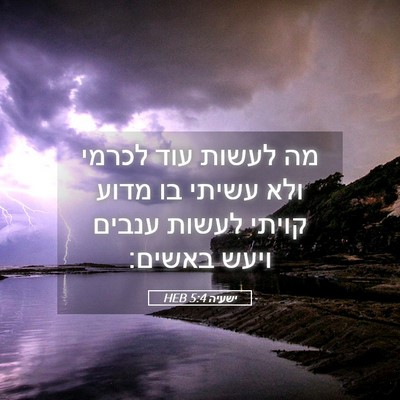 Picture 05 - ישעיה 5:4 HEB - מה לעשות עוד לכרמי ולא - Bible Verse Picture
