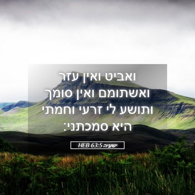 Picture 05 - ישעיה 63:5 HEB - ואביט ואין עזר ואשתומם - Bible Verse Picture