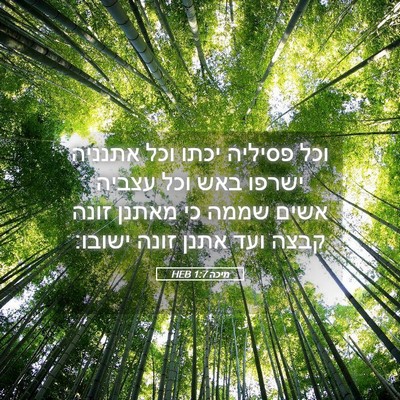 Picture 05 - מיכה 1:7 HEB - וכל פסיליה יכתו וכל אתנניה - Bible Verse Picture