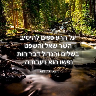 Picture 05 - מיכה 7:3 HEB - על הרע כפים להיטיב השר שאל - Bible Verse Picture