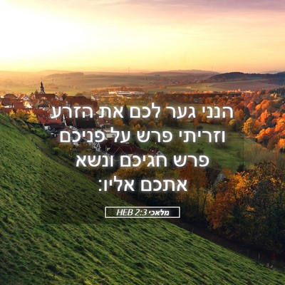 Picture 05 - מלאכי 2:3 HEB - הנני גער לכם את הזרע וזריתי - Bible Verse Picture