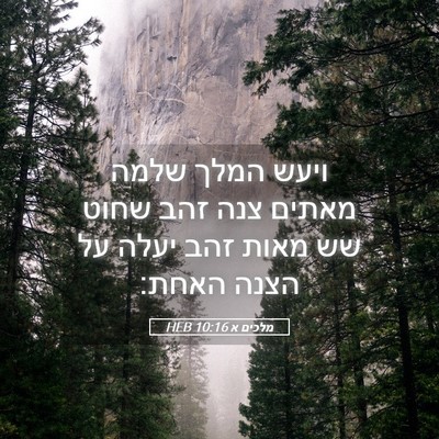 Picture 05 - מלכים א 10:16 HEB - ויעש המלך שלמה מאתים צנה - Bible Verse Picture