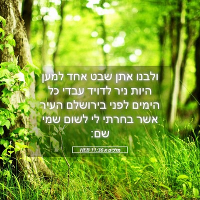 Picture 05 - מלכים א 11:36 HEB - ולבנו אתן שבט אחד למען היות - Bible Verse Picture