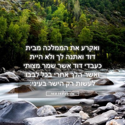 Picture 05 - מלכים א 14:8 HEB - ואקרע את הממלכה מבית דוד - Bible Verse Picture