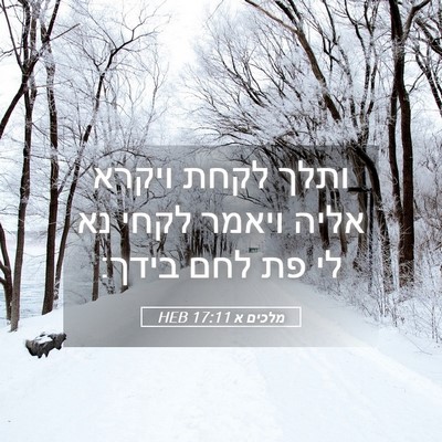 Picture 05 - מלכים א 17:11 HEB - ותלך לקחת ויקרא אליה ויאמר - Bible Verse Picture