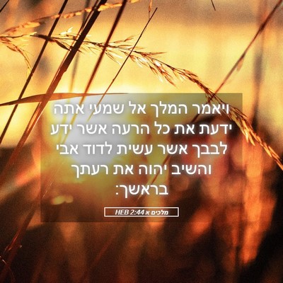 Picture 05 - מלכים א 2:44 HEB - ויאמר המלך אל שמעי אתה ידעת - Bible Verse Picture