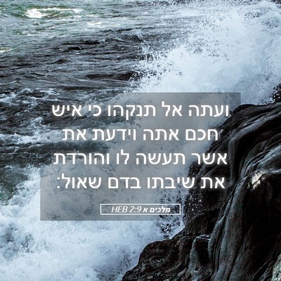 Picture 05 - מלכים א 2:9 HEB - ועתה אל תנקהו כי איש חכם - Bible Verse Picture