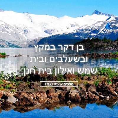 Picture 05 - מלכים א 4:9 HEB - בן דקר במקץ ובשעלבים ובית - Bible Verse Picture