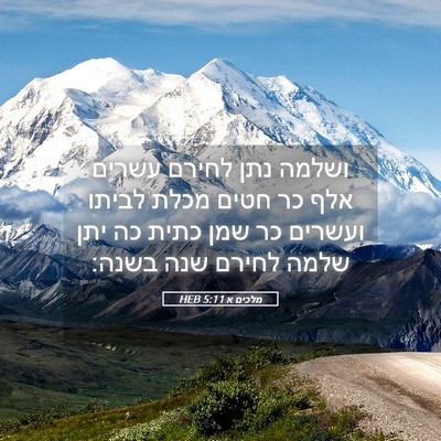 Picture 05 - מלכים א 5:11 HEB - ושלמה נתן לחירם עשרים אלף - Bible Verse Picture